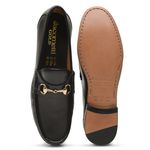 Mocassim Gold de Couro Preto Gj02 Solado de Couro