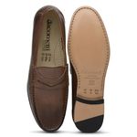 Mocassim Masculino de Couro Capuccino GJ03 Solado De Couro