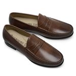 Mocassim Masculino de Couro Capuccino GJ03 Solado De Couro