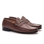 Mocassim Masculino de Couro Giacomo Capuccino GJ03 Solado De Couro