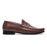 Mocassim Masculino de Couro Giacomo Capuccino GJ03 Solado De Couro