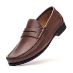 Mocassim Masculino de Couro Giacomo Capuccino GJ03 Solado De Couro