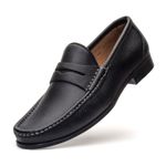 Mocassim Casual Floater Preto Gj03 Solado De Borracha