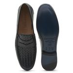 Mocassim Masculino de Couro Tressê Preto Gj03 Solado De Couro