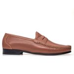 Mocassim Casual Tan Gj03 Solado De Couro