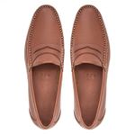 Mocassim Casual Tan Gj03 Solado De Couro