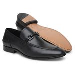 Mocassim Masculino de Couro Preto GS01 Solado de Couro