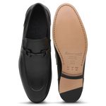 Mocassim Masculino de Couro Preto GS01 Solado de Couro