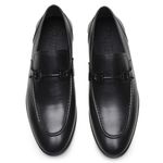 Mocassim Masculino de Couro Preto GS01 Solado de Couro