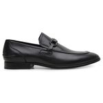 Mocassim Masculino de Couro Preto GS01 Solado de Couro