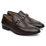 Mocassim Masculino de Couro Chocolate GS02 Solado de Couro