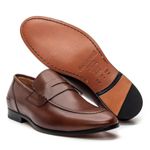 Mocassim Masculino Couro Capuccino GS03 Solado de Couro