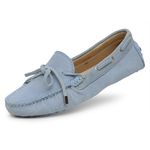 Mocassim Feminino Drive Camurça Azul Claro GT001