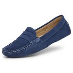 Mocassim Feminino Driver Camurça Jeans GT003