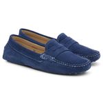 Mocassim Feminino Driver Camurça Jeans GT003