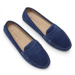 Mocassim Feminino Driver Camurça Jeans GT003