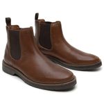 Bota Masculina de Couro Chelsea HTR006 Tan