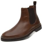 Bota Masculina de Couro Chelsea HTR006 Tan