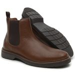 Bota Masculina de Couro Chelsea HTR006 Tan