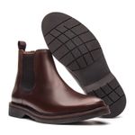 Bota Chelsea Montoro Masculina de Couro Castanho
