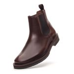 Bota Chelsea Montoro Masculina de Couro Castanho