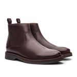 Bota Masculina Torrione com Zíper de Couro Brown