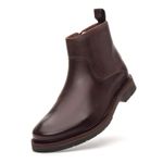 Bota Masculina Torrione com Zíper de Couro Brown