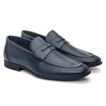 Mocassim Modena Azul Solado de Borracha