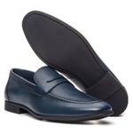 Mocassim Modena Azul Solado de Borracha