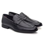 Mocassim Modena Preto Solado de Borracha