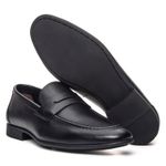 Mocassim Modena Preto Solado de Borracha