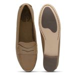 Mocassim Feminino de Couro com Solado de Couro 9014 Capuccino