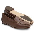 Mocassim Feminino de Couro Marrom com Solado de Couro 9014 