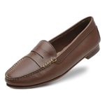 Mocassim Feminino de Couro Marrom com Solado de Couro 9014 