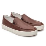 Sapatênis Masculino Slip-on de Couro Tan