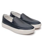 Sapatênis Masculino Slip-on de Couro Navy