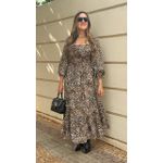 Vestido Alice Manga Longa Onça