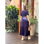 Vestido Laura Manga Azul Marinho