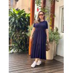 Vestido Laura Manga Azul Marinho