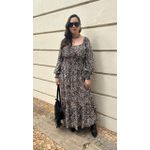 Vestido Alice Manga Longa Onça