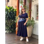 Vestido Laura Manga Azul Marinho
