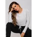 Cropped Moletom Mescla Claro