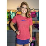 Babylook JerkBox Vermelha detalhe Azul