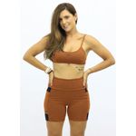 Top Aline Mix Laranja e Preto