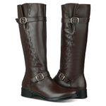 Bota Montaria Com Fivela Feminina Cano Alto Café 2422