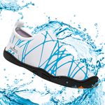 Sapatilha Neoprene Aquática Náutica Branco e Azul
