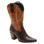 Bota Texana Feminina Bico Fino Cano Médio / Alto 2614