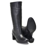 Bota Montaria Feminina Cano Alto Em Couro Preta 2001-01