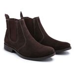 Bota Chelsea Masculina Marrom Couro Camurça - Café 350