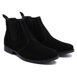 Bota Chelsea Preta Masculina Couro Camurça 350